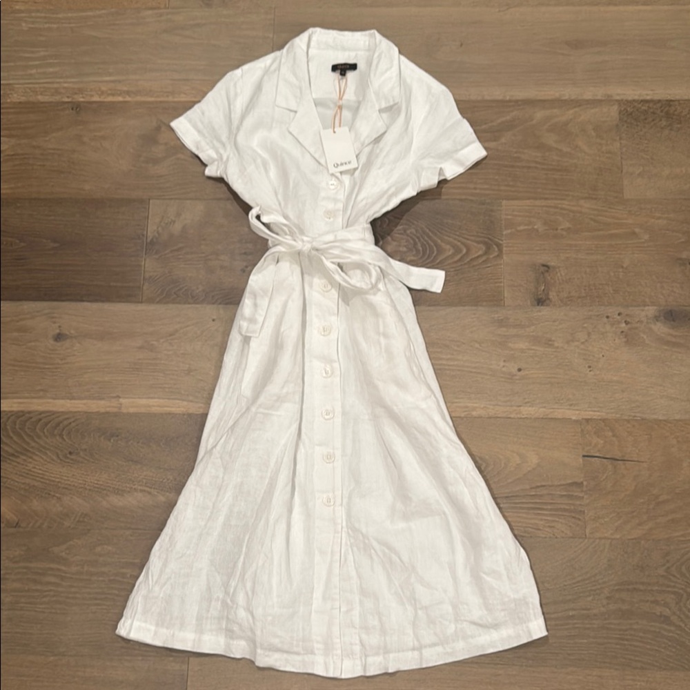 Quince 100% European Linen Button Front Dress